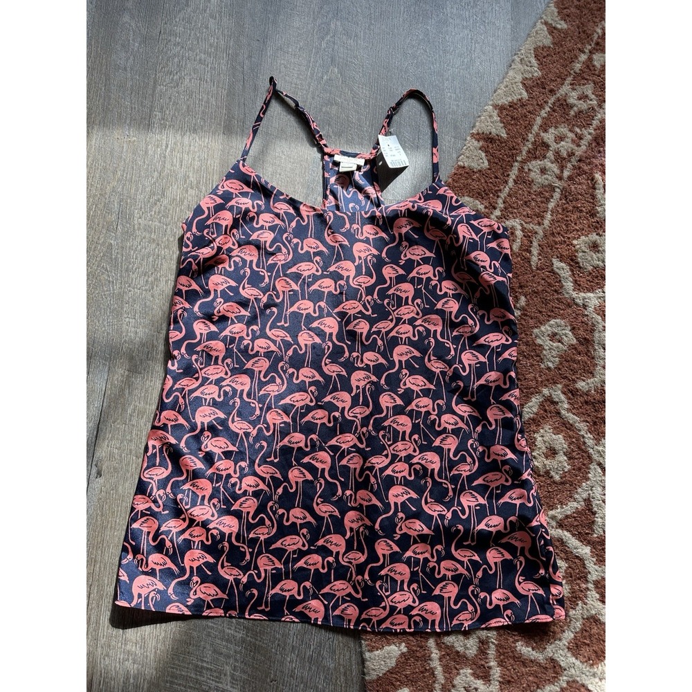 NWT J.Crew Strappy Flamingo Camisole Tank Top‎ Pink Navy 0
